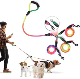 Meilleurs prix pour Laisse Triple pour Chien, 3 en 1 Amovible et Réglable, 75 Pouces Double Laisse pour Chien, Boucle Anti-enchevêtrement