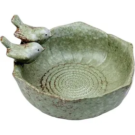 Comparer les prix de 1 Bol dalimentation pour oiseaux céramique résistante bassin rond vert pour jardin balcon terrasse .