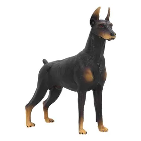 Meilleurs prix pour Jouets modèle Doberman noir Figurine animale de simulation mignonne Jouet éducatif précoce pour enfants Noir