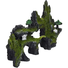 Meilleurs prix pour Rocher déco d’Aquarium Ap Naturelle déion Japonaise cachette 17 x 23 5 cm Noir-Vert PERLE