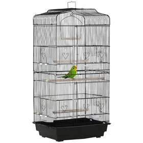 Meilleurs prix pour LIA Cage à oiseaux volière avec mangeoires perchoirs plateau excrément amovible cage pour canaris perruches perroquets 465 x 35