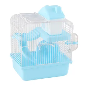 Meilleurs prix pour Cage à Hamster à 2 niveaux grand espace châssis haut Design habitat pour animaux de compagnie petits animaux bleu -SALALIS