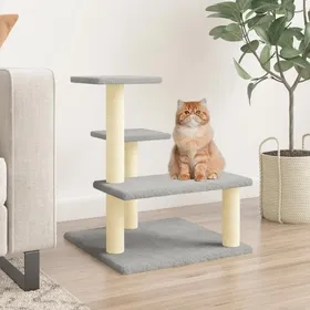 Meilleurs prix pour Gris Arbre à chat Meuble pour chats 1 pc avec griffoirs en sisal gris clair 61 cm A1233