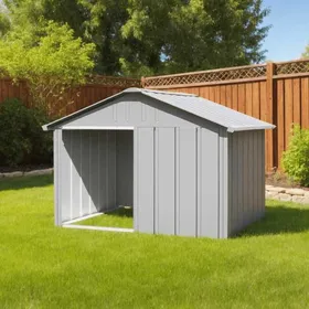 Meilleurs prix pour (Gris)Niche pour chiengrande maison de chien Gris 1165x103x815 cm Acier galvanisé 24341