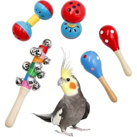 Comparer les prix de Jouets Cloches Colorés pour Oiseaux Lot de 5 Jouets à Clochettes Amusants Accessoires pour Cage à Oiseaux Convient pou KIT JOUET