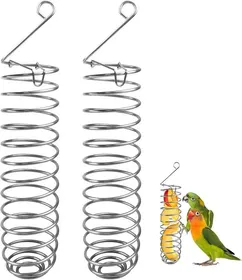 Meilleurs prix pour Mangeoire à oiseaux pour perroquets en acier inoxydable Distributeur de fruits suspendu pour perroquets Support à légumes Millet c