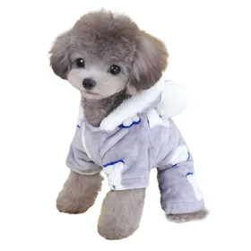 Meilleurs prix pour Pull dhiver chaud en flanelle pour chien et chiot vêtement pour animal de compagnie tenue mignonne pour chat (gris)