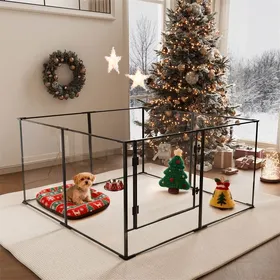 Comparer les prix de Enclos pour Chien - Parc Chien Intérieur Grande Taille - Caisse de Mise Bas pour Chiens Chats Lapin 122x122x76.5cm