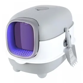 Meilleurs prix pour LVHCMFOHM Bac à Litière pour Chat Fermé - Autonettoyant - Avec Couvercle Amovible et Pelle - Anti-Odeur - 39x56x40 cm - Gris
