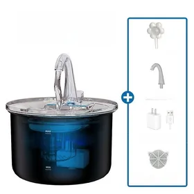 Comparer les prix de Distributeur deau intelligent pour chat - Phoesky - 2.2 L - Acier inoxydable - Capteur intelligent