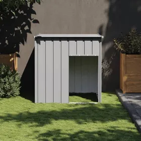 Comparer les prix de Niche pour chien avec toit - vidaXL - Gris clair - Acier galvanisé - 110x103x109 cm - Toit protecteur - Entrée 47x80 cm
