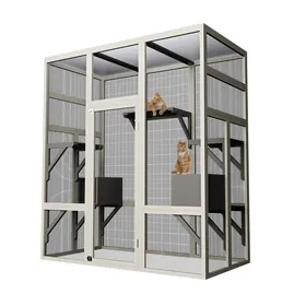 Comparer les prix de Grand enclos Catio maison dextérieur pour chat de 70 po avec 5 plates-formes et 2 boîtes de repos