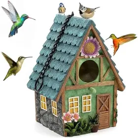 Comparer les prix de Nichoir Oiseaux - QJRRX - Maison doiseau Naturel - Vert - Nid Suspendu - Décoration Jardin