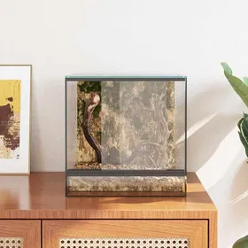 Meilleurs prix pour Terrarium en verre transparent - MEUBLECHIC - 30x30x30 cm - Vue panoramique à 360° - Résistant aux rayures