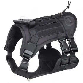 Meilleurs prix pour C Harnais chien 30-45 kg tour de poitrine 72-100 cm tissu Oxford noir poignée intégrée adapté aux chiens qui tirent sur leur laisse