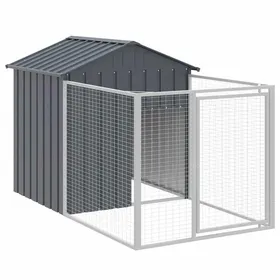 Meilleurs prix pour Meilleures Abris - Cage - Niche pour chien avec cour anthracite 117x201x123 cm SSD7704959