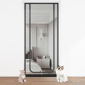 Comparer les prix de TTLIFE Grille de séparation pour porte pour chat, 90x200cm Pour salon, cuisine, chambre à coucher Avec fermeture éclair