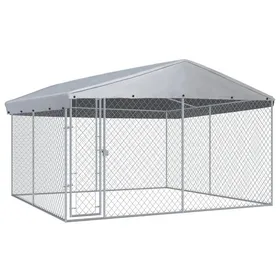 Meilleurs prix pour BEAU Parc à chiot/ Chenil extérieur avec toit - pour chiens - 382x382x225 cm mode523102