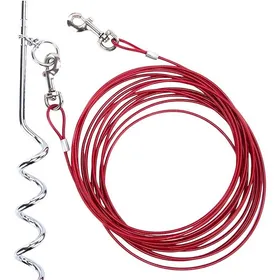 Meilleurs prix pour Câble d’attache pour chien de 10 pieds avec crochet pivotant à 360 degrés pour chiens jusqu’à 100 lb (rouge)