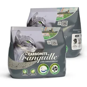 Comparer les prix de Litière chat minérale Carbonite 8 L agglomérante charbon actif contrôle odeurs lot 2 sacs