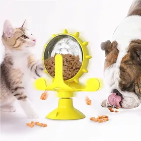 Meilleurs prix pour Distributeur interactif de friandises pour chats - Distributeur à ventouse rotatif à 360° sans fuite - Conception multi-roues