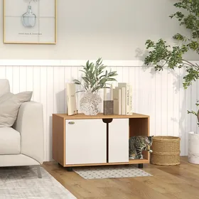 Meilleurs prix pour Meuble à litière pour chat - AKOZON - 9621 - 2 en 1 bac/maisonnette - Style scandinave - 80x48x48 cm