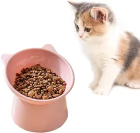 Meilleurs prix pour Gamelle surélevée pour chat et petit chien, anti-vomissement, bol antidérapant, rose pour visages plats