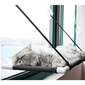 Meilleurs prix pour Hamac pour chat - Non spécifié - 60x31cm - Noir - Amovible - Ventouse Label