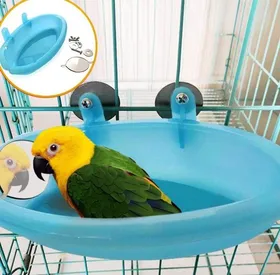 Comparer les prix de Baignoire pour perroquet avec miroir - Accessoires pour cage à oiseaux - Boîte de douche - Cage à oiseaux - Jouet