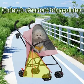 Meilleurs prix pour MIPAN.Poussette pour Chien Chat - Avce Porte-gobelet - 4 Roulettes - Pliable - Poussette pour chien de 20 kg - 97x45x55cm -Rose