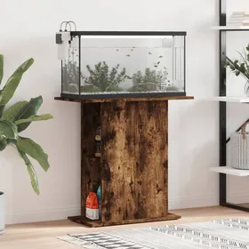 Meilleurs prix pour Support daquarium en bois dingénierie - vidaXL - Chêne fumé - 75x36x725 cm - Espace de rangement - Design élégant