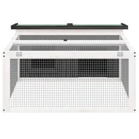 Meilleurs prix pour Clapier rustique - vidaXL - bois de pin massif contreplaqué - gris blanc vert - 1175 x 97 x 475 cm - hydrofuge gbo11x379