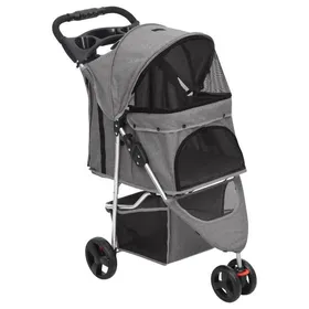 Meilleurs prix pour Chariot à Vélo BDM - Poussette pour chien pliante Gris 80x46x98 cm Tissu Oxford DECO J9048615