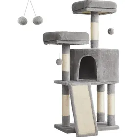 Meilleurs prix pour Feandrea Arbre À ChatTour Poteaux À Gratter 115CmGris Clair Pct141W01
