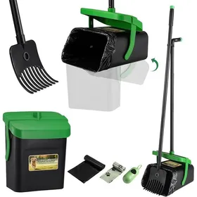 Meilleurs prix pour Pelle Ramasse Crottes pour Chiens Pelle à Déjections Canines et Râteau Pelle a Crotte Portable Kit de 35Sacs117cm Longue (Vert)