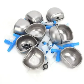 Meilleurs prix pour Ensemble de 10 bols à eau en inox pour lapins, accessoires d'alimentation pour martres et renards, incluant un connecteur en T.