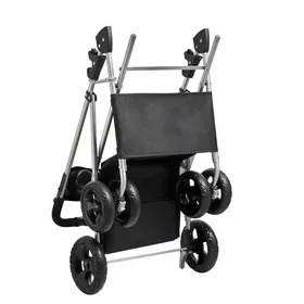 Meilleurs prix pour Poussette Pliable pour Animaux de Compagnie-Duoku-Charge 16 kg-Équipée de 4 Roues avec Freins Arrière-Fenêtres en Maille