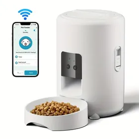 Meilleurs prix pour Distributeur automatique de nourriture pour animaux - Phoesky - 2L - Commande à distance WiFi - 17.5x17.5x26 cm