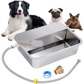 Meilleurs prix pour 11 L Distributeur Automatique eau pour Chiens avec Valve à FlotteurAbreuvoir ExtéRieur pour ChiensBol à Eau à Gravité en