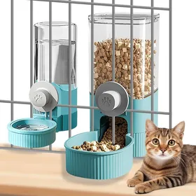 Meilleurs prix pour Distributeur automatique de nourriture et deau : 2 pcs distributeur de nourriture et distributeur deau pour animaux de compagnie