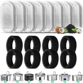 Meilleurs prix pour 8 filtres fontaine eau chat 32L/2L charbon actif + mousse inox rechange Label