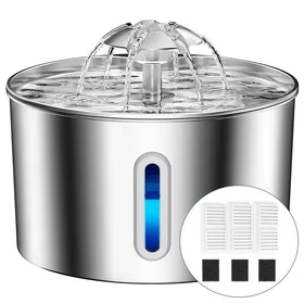 Meilleurs prix pour Fontaine a Eau Chat INOX 2 2L Super Silencieuse Fontaine à Eau pour Chat avec Fil Système de Quadruple Filtration et FONTAINE A EAU