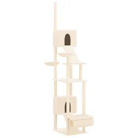 Comparer les prix de ANIMAL® Moderne Arbre à chat - Tour descalade - du sol au plafond Crème 277-303 cm