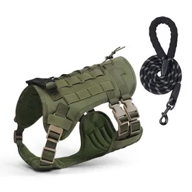 Comparer les prix de Harnais tactique pour chien - Phoesky - Tissu Oxford - Rembourré - Vert - Taille M - Pour tous les chiens