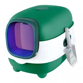 Comparer les prix de LVHCMFOHM Bac à Litière pour Chat Fermé - Autonettoyant - Avec Couvercle Amovible et Pelle - Anti-Odeur - 39x56x40 cm - Vert