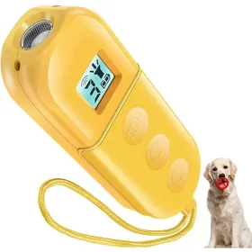 Meilleurs prix pour Répulsif à ultrasons pour chiens dispositif anti-aboiements outil de dressage respectueux des animaux jaune-UISAVE