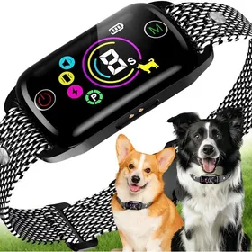 Comparer les prix de Collier anti-aboiement intelligent pour chiens 4 modes sûrs 8 niveaux réglables étancheIP67 idéal petits moyens et grands