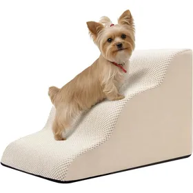 Comparer les prix de Escalier pour chiens rampe à 3 marches pour canapé et lit escalier pour animaux de compagnie avec base antidérapante hauteur 35cm