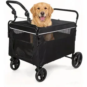 Comparer les prix de Chariot- Poussette Pliable pour Chiens de Grande et Moyenne Taille + Rampe d’Accès – le Camping et les Promenades en Plein Air