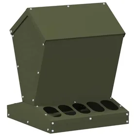 Meilleurs prix pour Mangeoire en métal pour poules - vidaXL - Vert olive - Acier laminé à froid - 30x30x39 cm - Capacité 4 kg